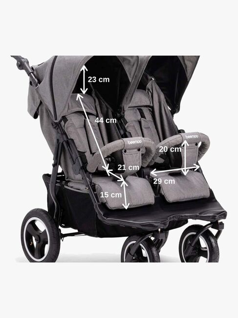 Beemoo Swing Søskendevogn, Grey Melange