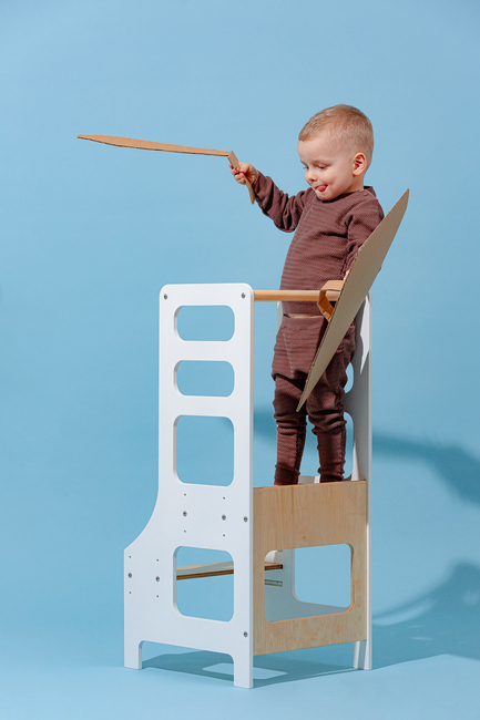 Duck Woodworks Justerbart Læringstårn, Hvid