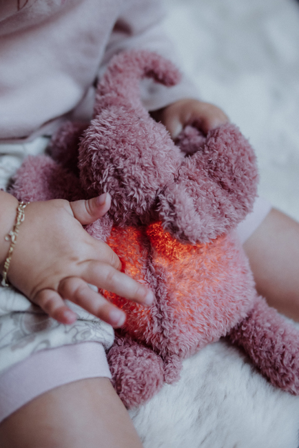 Flow Bamse  Med Natlampe George, Pink