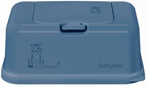Funkybox Opbevaring til Vådservietter Tiger, Jeansblå