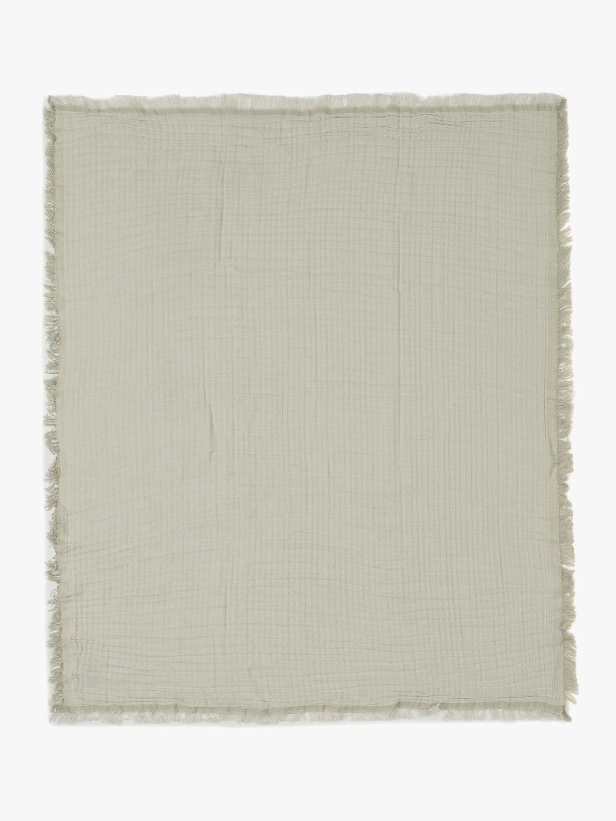 Jollein Tæppe/ Stofble i Musselin Fringe, Olive Green/Ivory