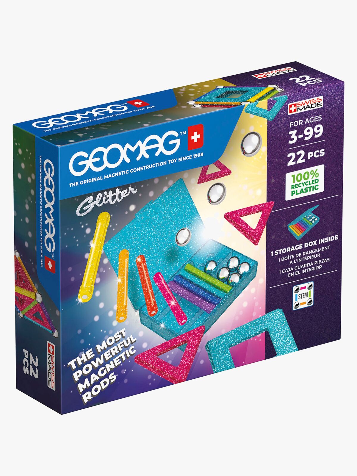 Geomag Glitter Panels Byggesæt 22 Dele
