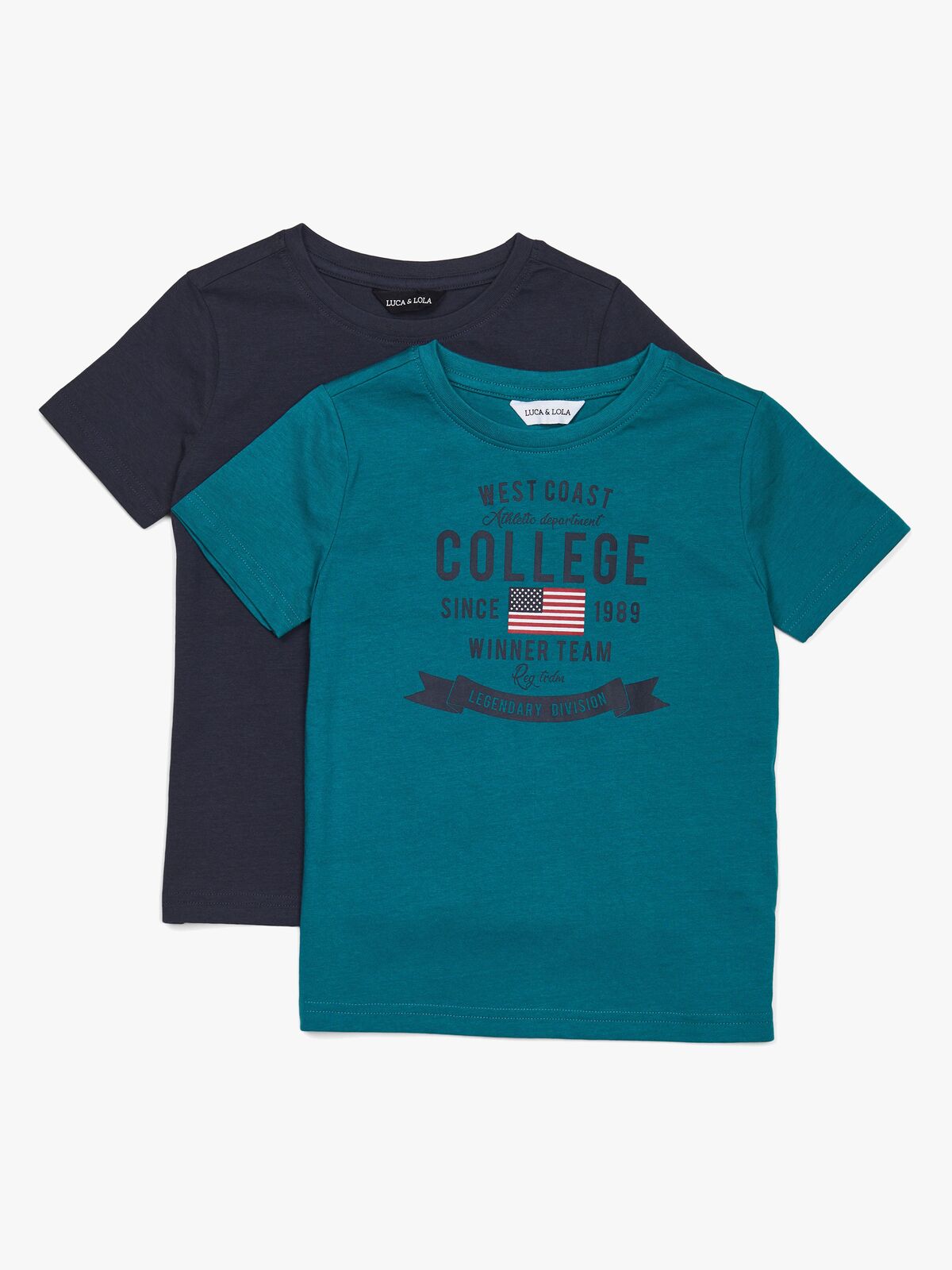 Luca & Lola Tore T-Shirt 2-pak, Green/Navy