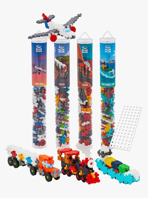 Plus-Plus Byggesæt med Bundplade & Tube Transportmiddel 4x100 Dele