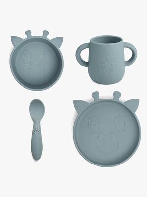 nuuroo Lykke Giraff Tallerkensæt 4-pak Silikone, Lead