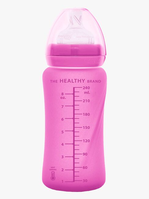 Everyday Baby Varmeindikator Sutteflaske Glas 240 ml, Cerise