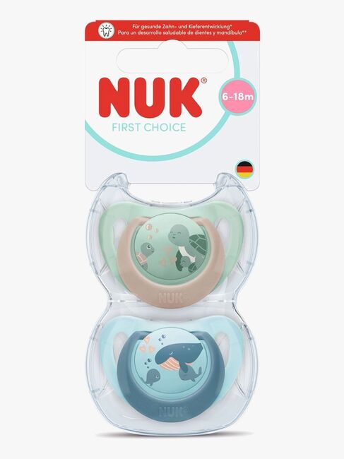 NUK First Choice Classic Sut 2-pak Str. 2, Turtle/Whale