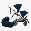 Cybex e-Gazelle S Søskendevogn inkl. Liggedel, Ocean Blue/Silver