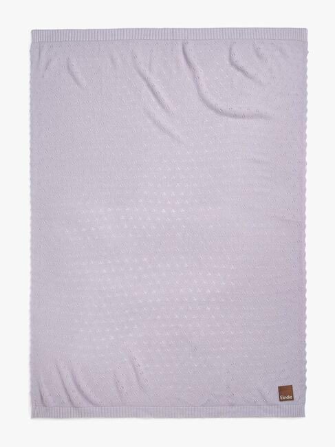 Elodie  Pointelle-strikket Tæppe 100x75, Lavender Love