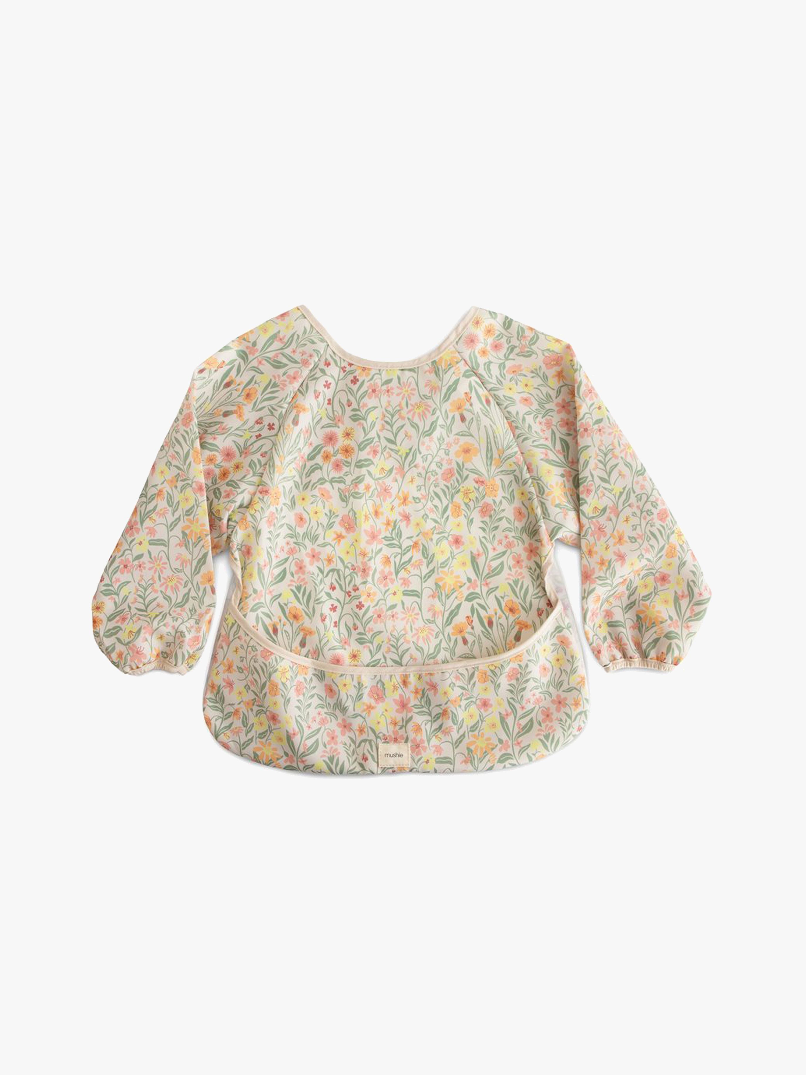 Mushie Langærmet Hagesmæk, Pastel Blooms