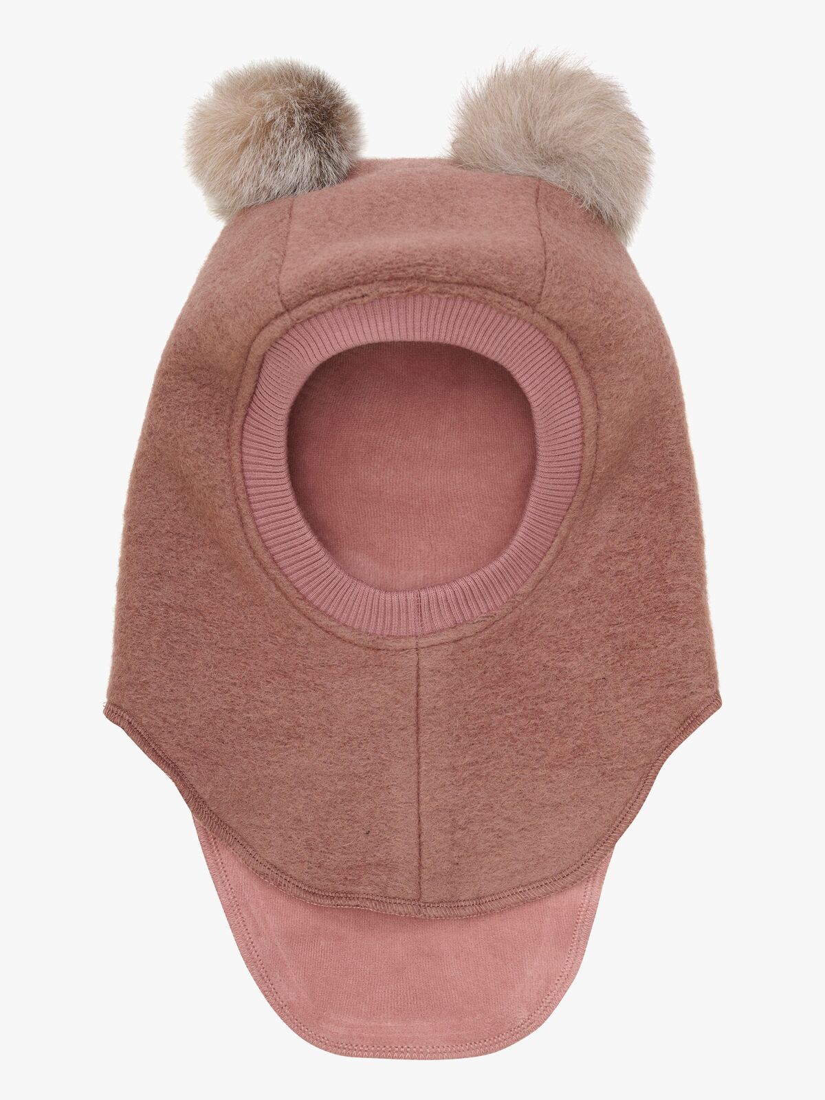 Huttelihut Elefanthue Merinould med Pomponer, Burlwood