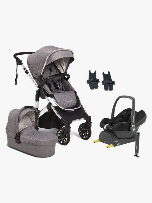 Beemoo Maxi 4 Duovogn inkl. Maxi-Cosi CabrioFix i-Size Autostol Baby & Base, Grey/Silver