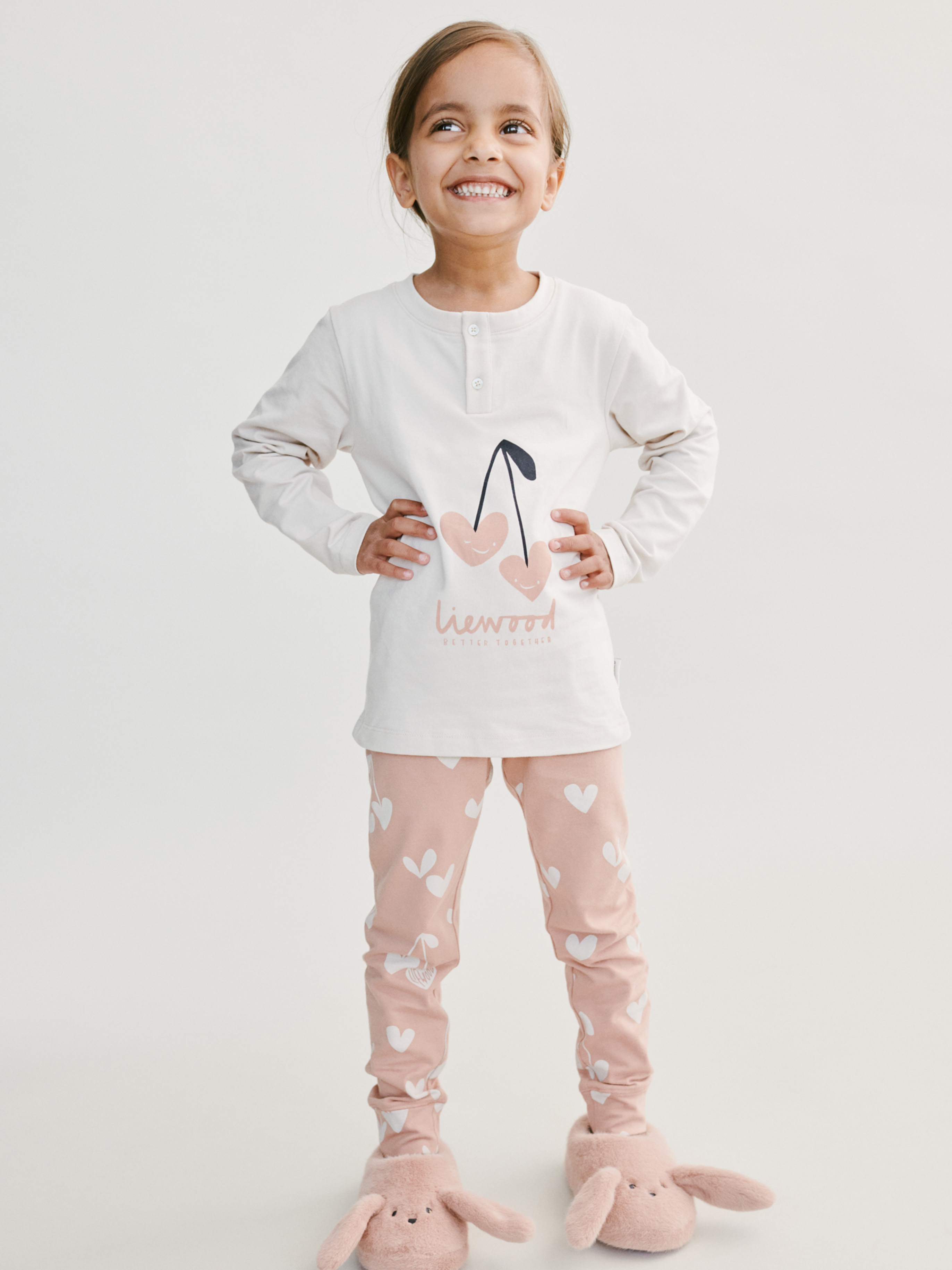 LIEWOOD Wilhelm Pyjamassæt, Heart/Sweetheart/Pale tuscany/mix, 98-104