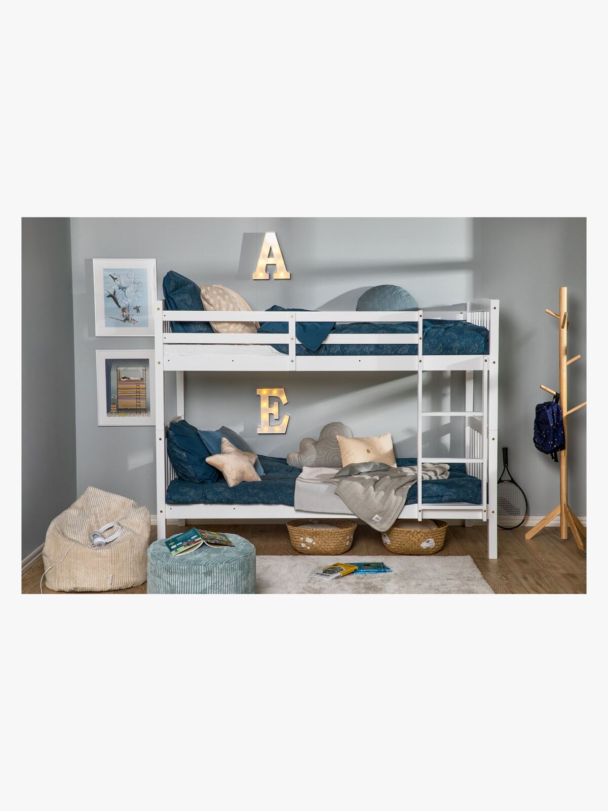 JLY OLIVIA Køjeseng m. Skummadras 90x190, Hvid