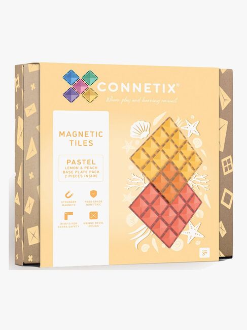 Connetix Bundplader 2-pak, Pastel Lemon & Peach
