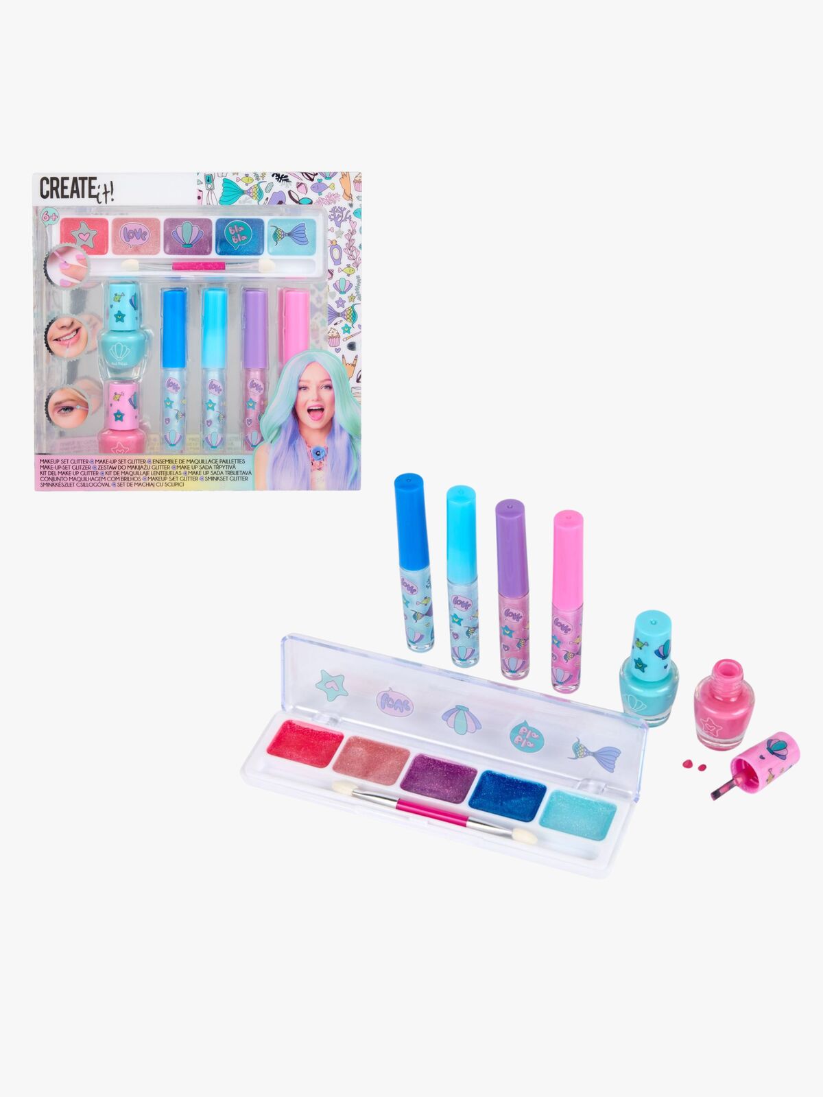 Create It! Makeup Havfrue Glitter 7 Dele
