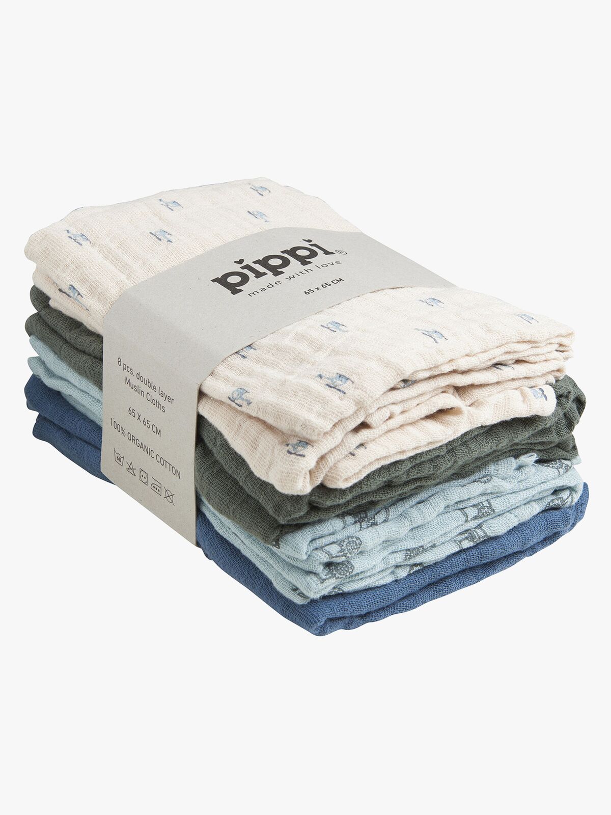 Pippi Stofble 8-pak, Gray Mist