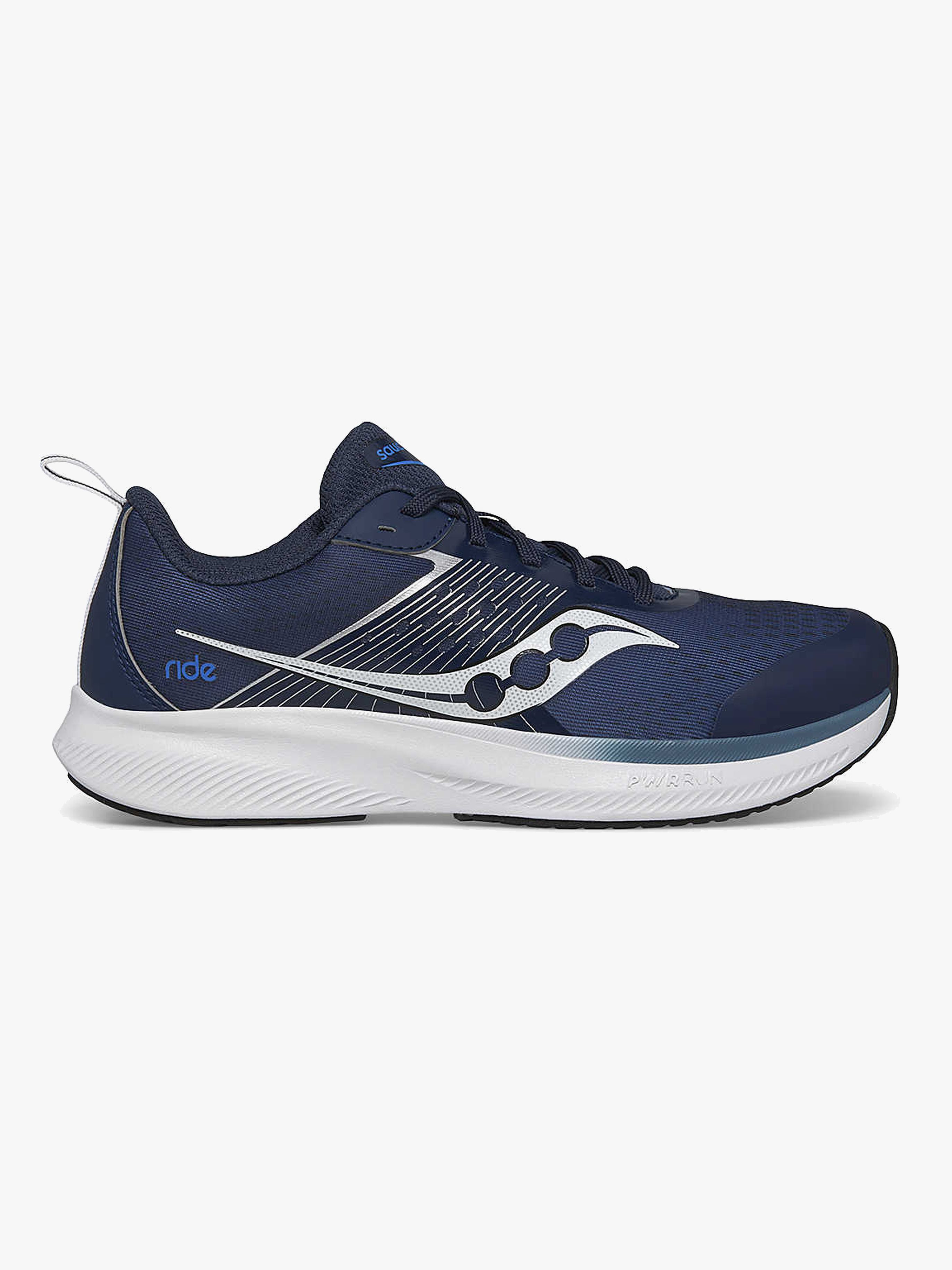 Saucony Ride Kids Træningssko, Navy/Silver, 32