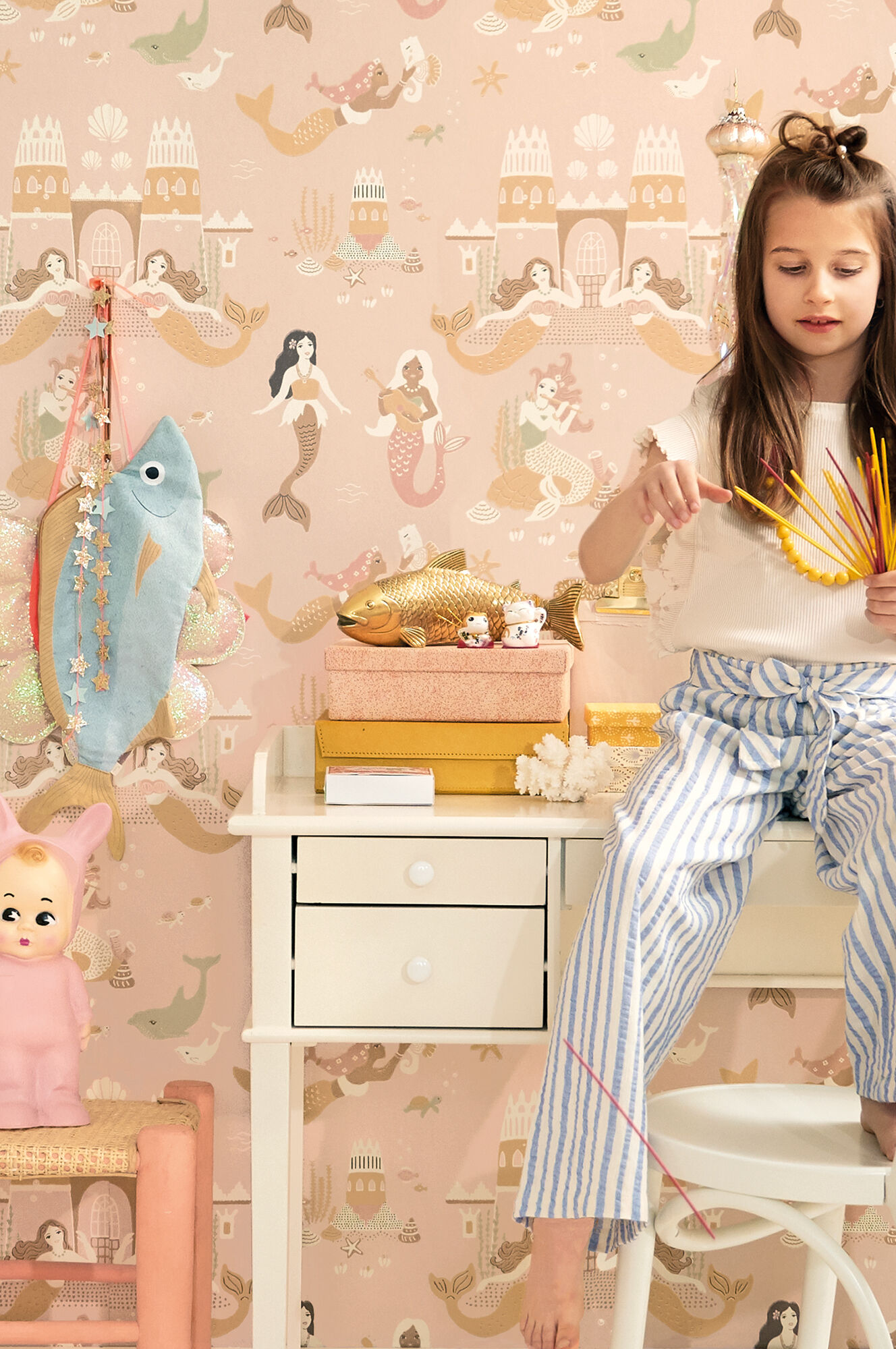 Majvillan Tapet Mermaid Reef, Sweet Pink