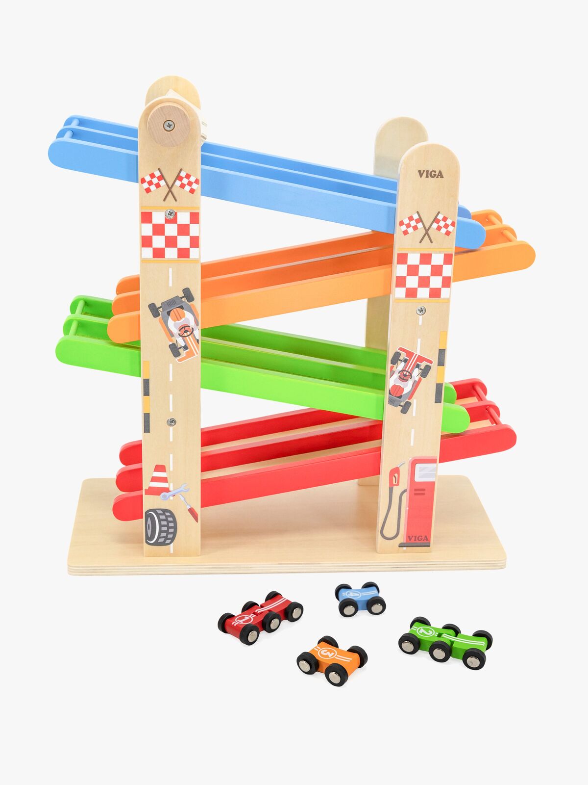 VIGA Dobbelt Rampe Racerbane med Biler