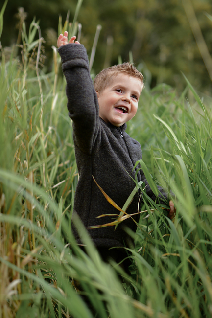 Mikk-Line Fleecetrøje Baby Merinould, Dark Brown Melange