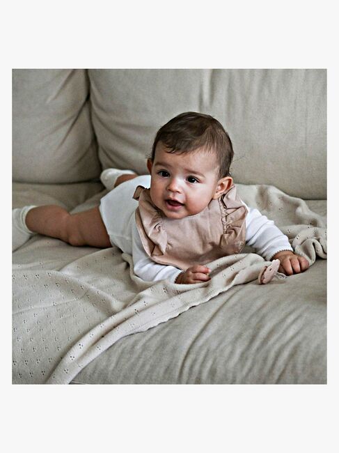 Elodie  Pointelle-strikket Tæppe 100x75, Creamy White