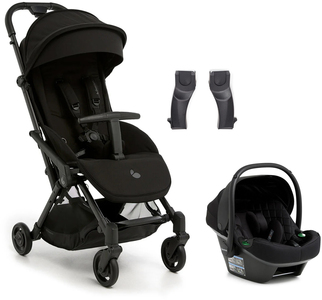 Beemoo Easy Fly Lux 4 Klapvogn inkl Route i-Size Autostol Baby, Jet Black/Black Stone