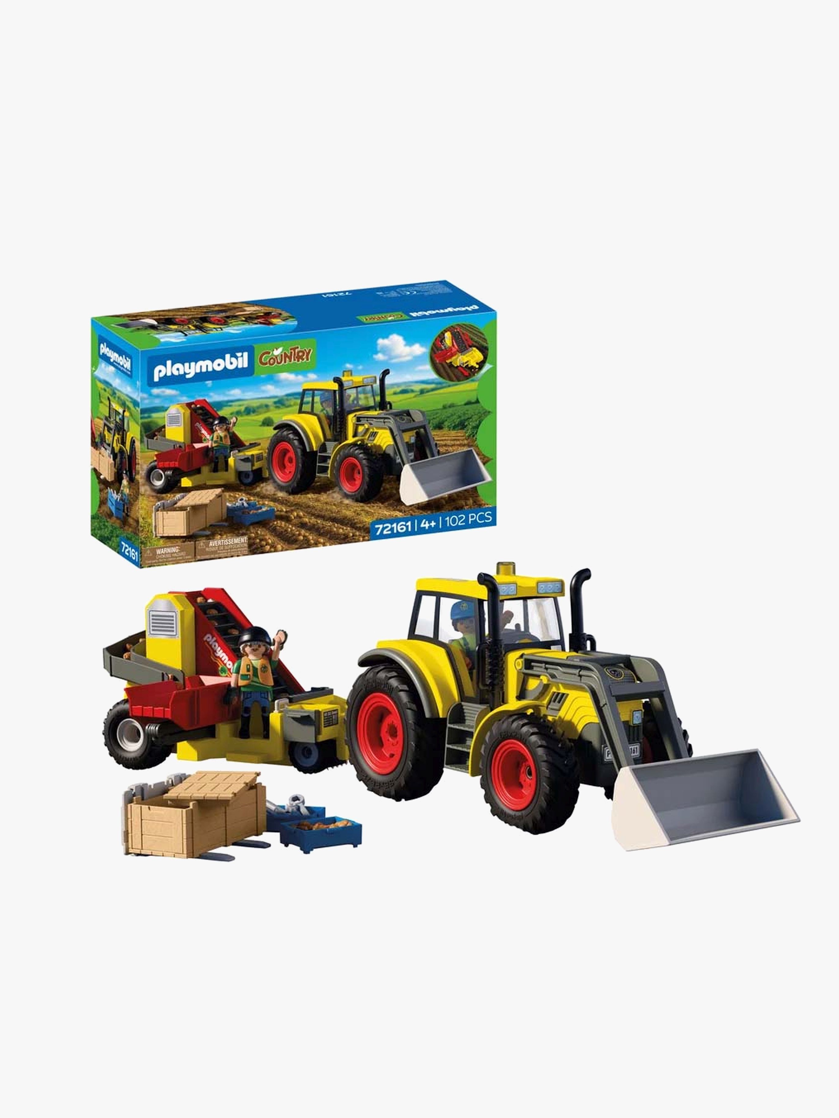Playmobil Country Stor Traktor Med Kartoffeloptager, Flerfarvet
