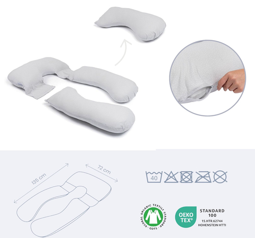 Doomoo Graviditetspude Maxi, Prikker grå