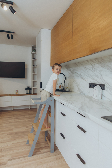 Duck Woodworks Sammenklappeligt Læringstårn, Grå