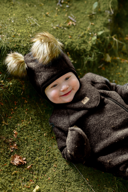 Mikk-Line Ulddragt Merino, Dark Brown Melange