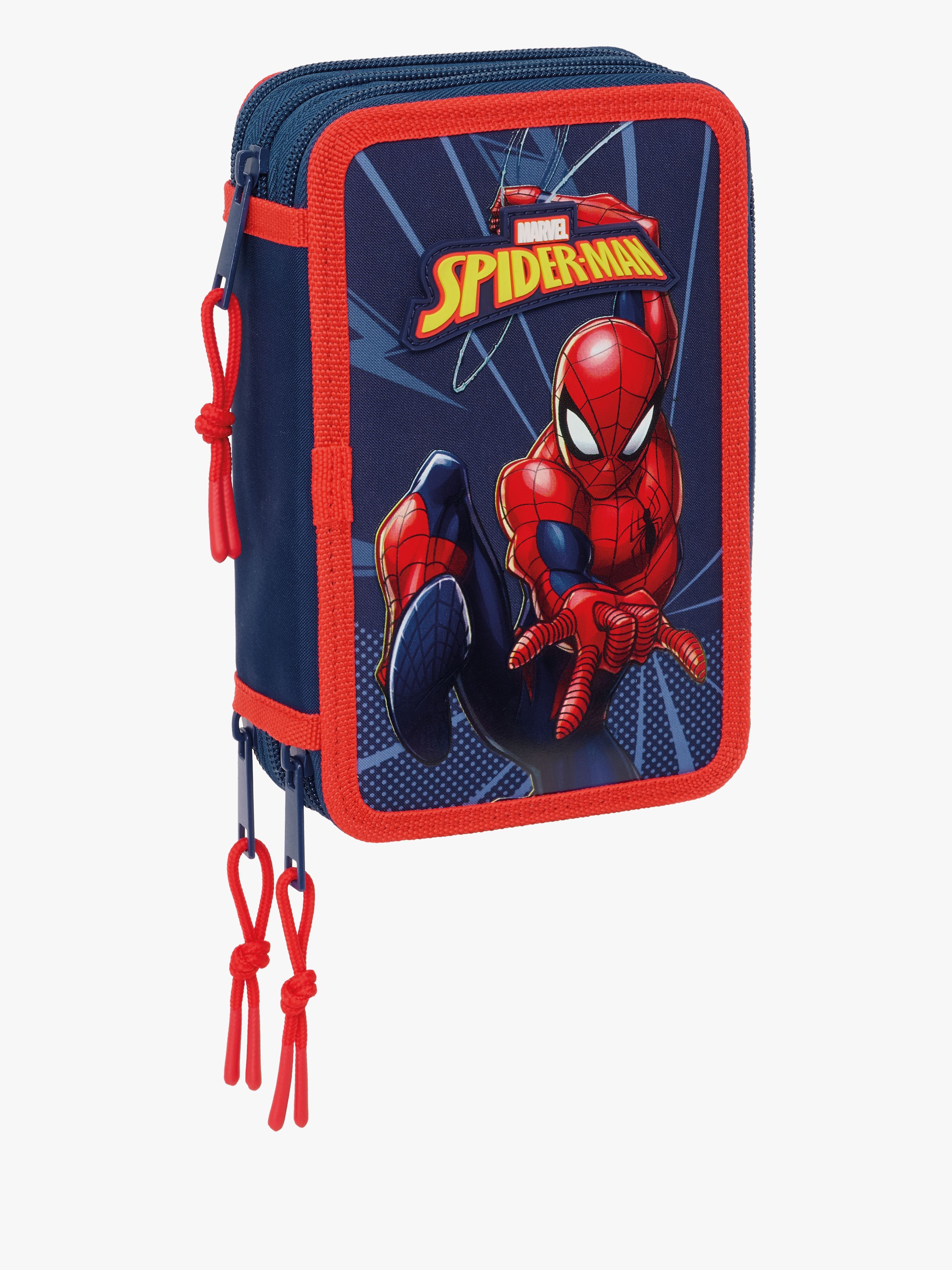 Marvel Spider-Man Fyldt Penalhus med 3 Rum 37 Dele, Blå