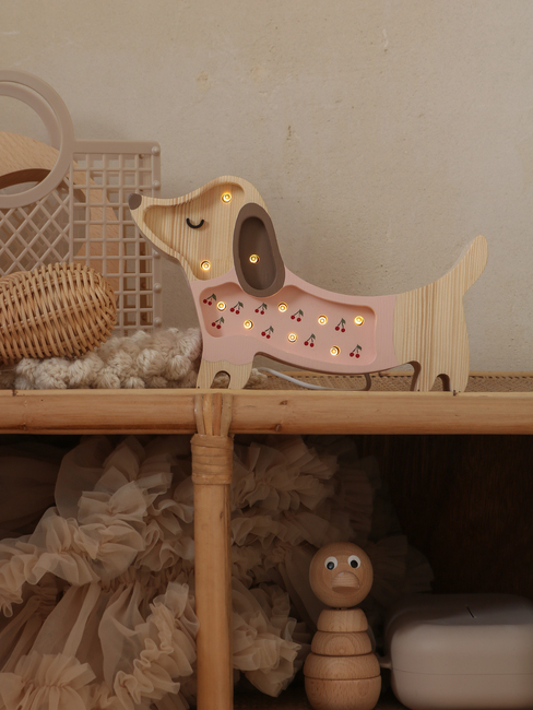 Little Lights Mini Lampe Hundehvalp, Pink