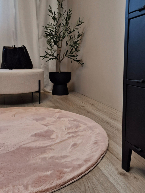 KMCarpets Dream Rund Gulvtæppe 200, Pink