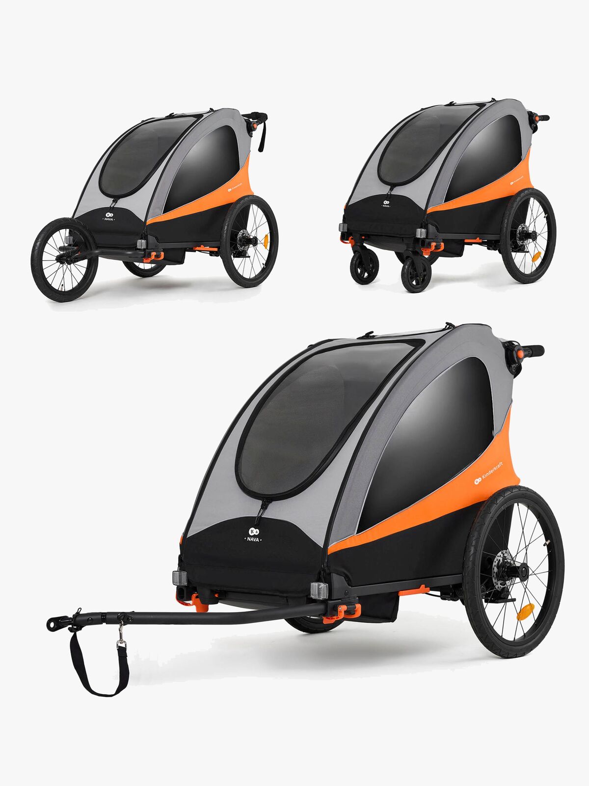 Kinderkraft Nava Cykelanhænger, Sunny Orange