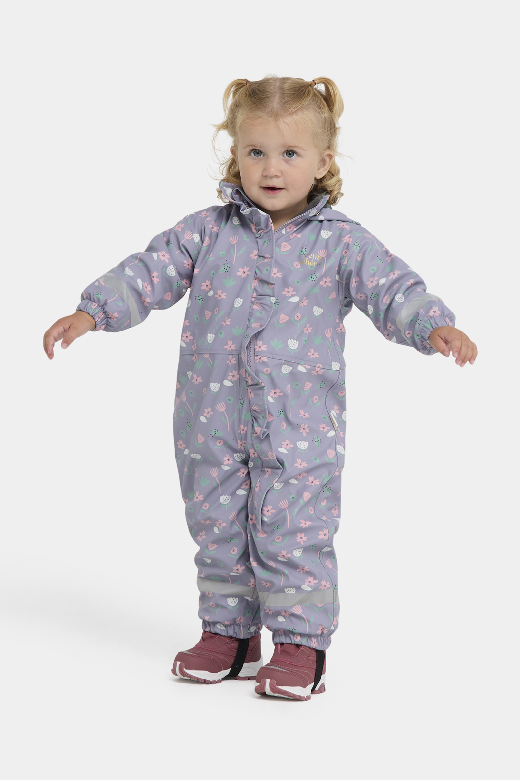 Petite Chérie Atelier Ally Foret Regndragt, Flowers Lavender Gray