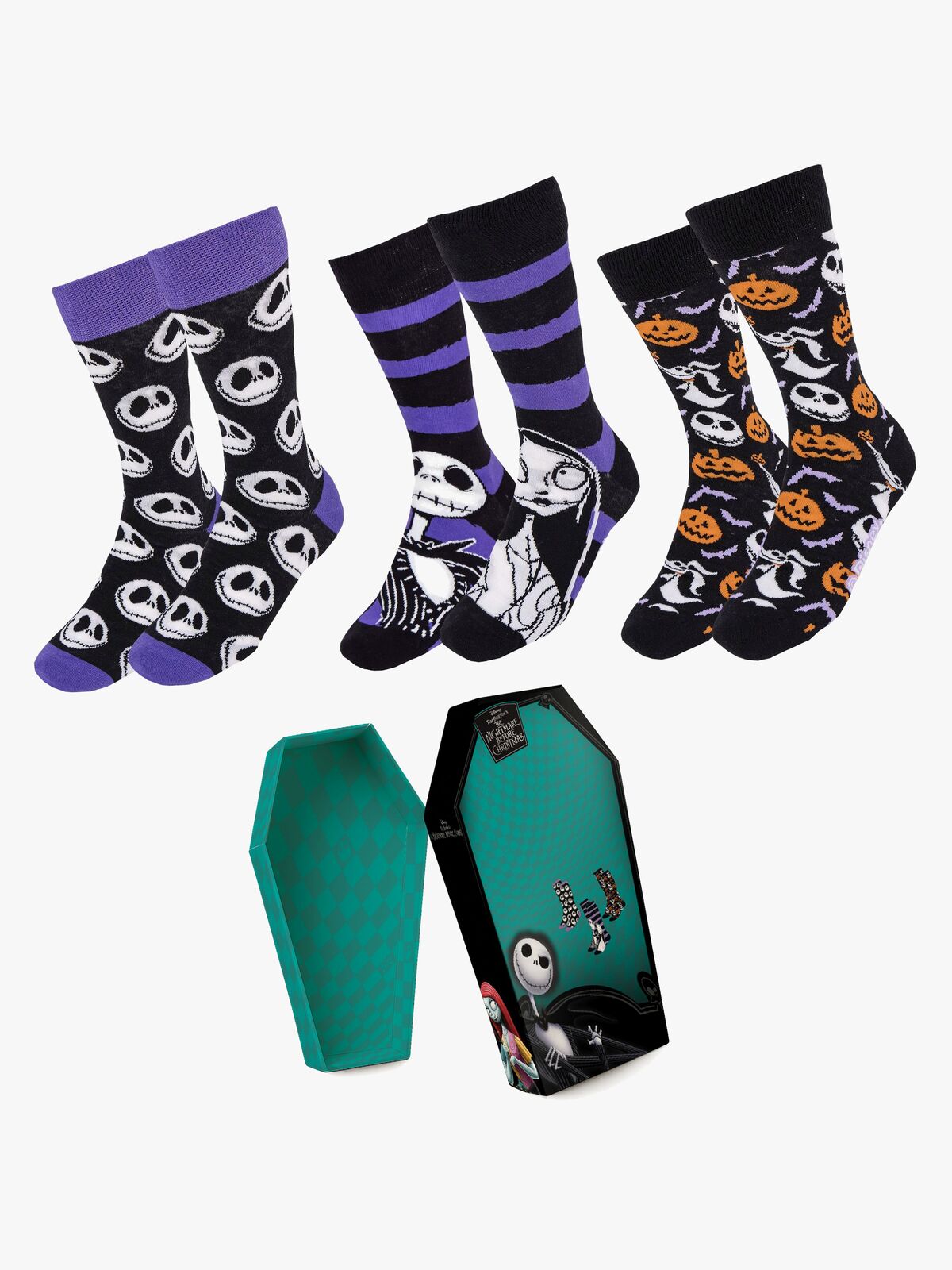 Nightmare Before Christmas Strømper 3-pak, Flerfarvet