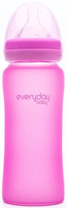 Everyday Baby Sutteflaske Glas med Varmeindikator 300ml,Cerise Pink