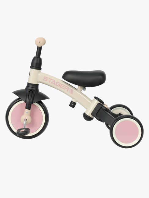 QPlay Stager 3-i-1 Transformerbar Trehjulet Cykel, Pink