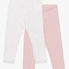 Petite Chérie Atelier Amandine Leggings 2-Pak, Pink/White