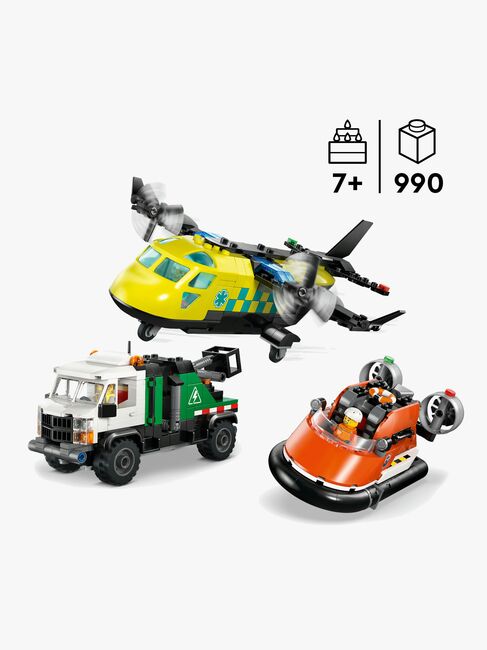 LEGO City 60505 Remix – Fly, servicevogn og luftpudebåd