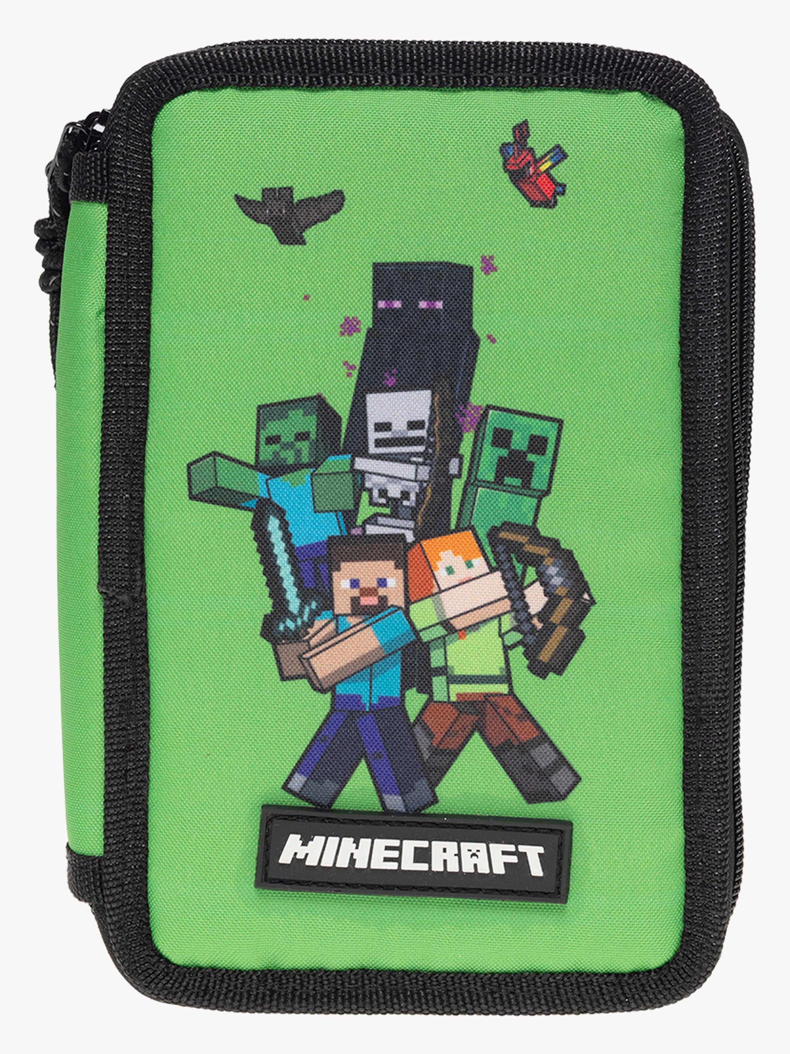 Minecraft Penalhus med 3 Rum, Grøn/Sort