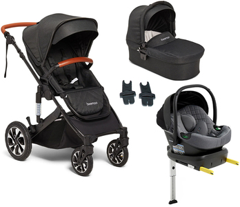 Beemoo Maxi 4 Duovogn inkl. Route i-Size Autostol Baby & ISOFIX Base, Black/Mineral Gray