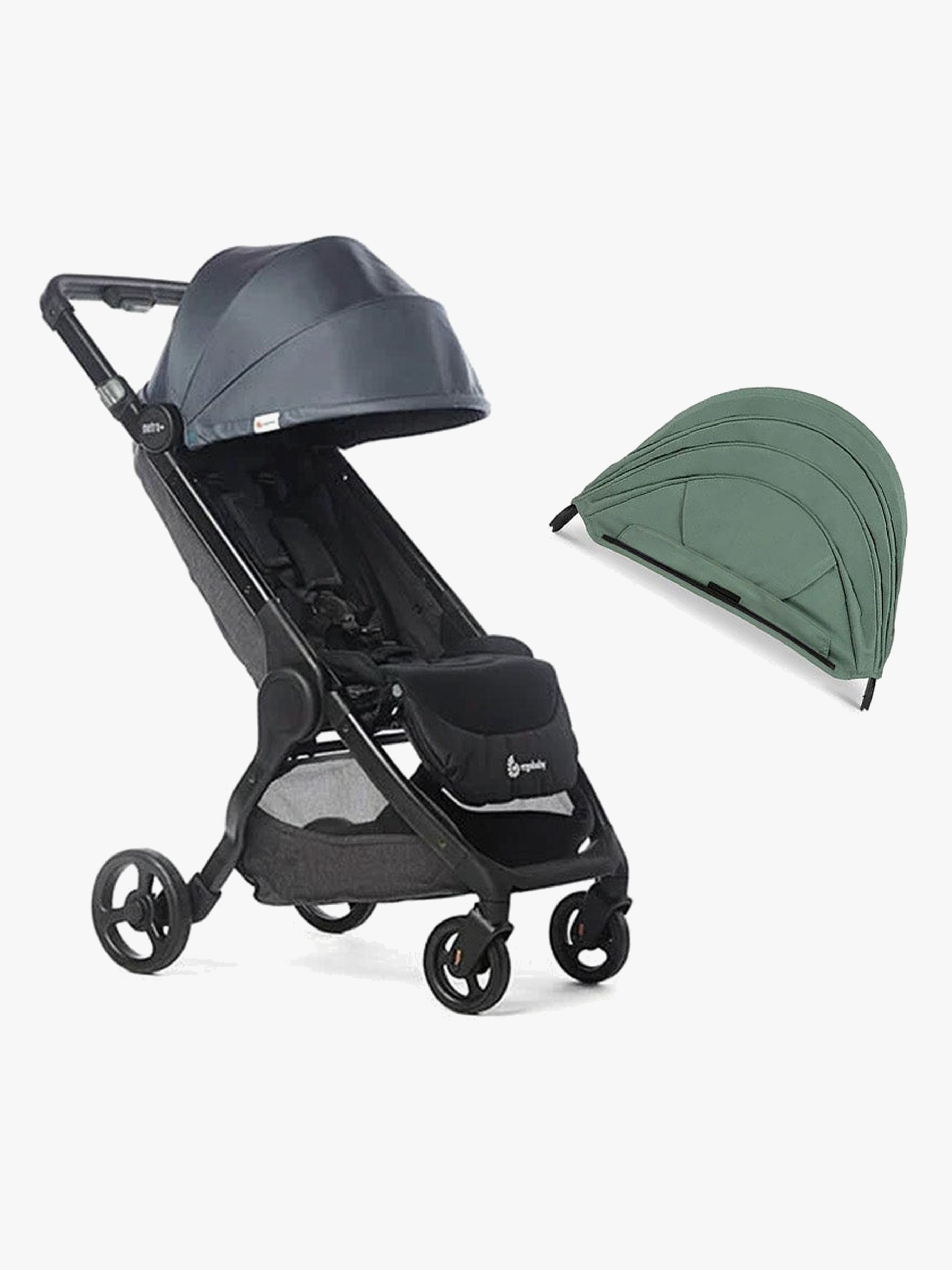 Ergobaby Metro+ Klapvogn inkl. Ekstra Kaleche, Slate Grey/Sea Grass