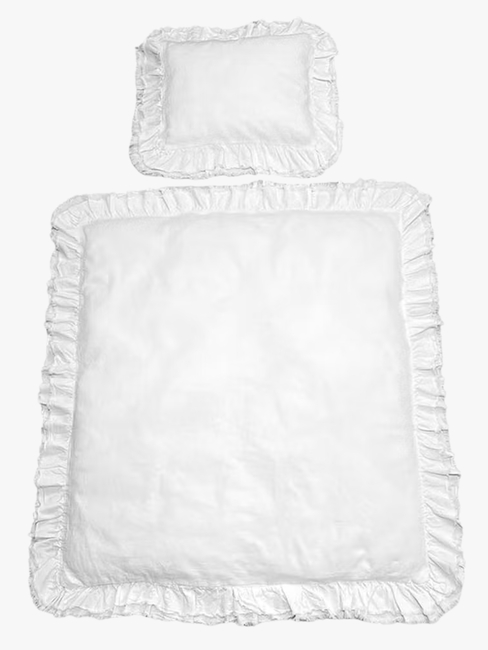 Mini Dreams Sengesæt Vintage Flæser Tremmeseng, Hvid