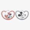 NUK Space Mickey Mouse Sut 2-pak Silikone Str. 1, Red/Grey
