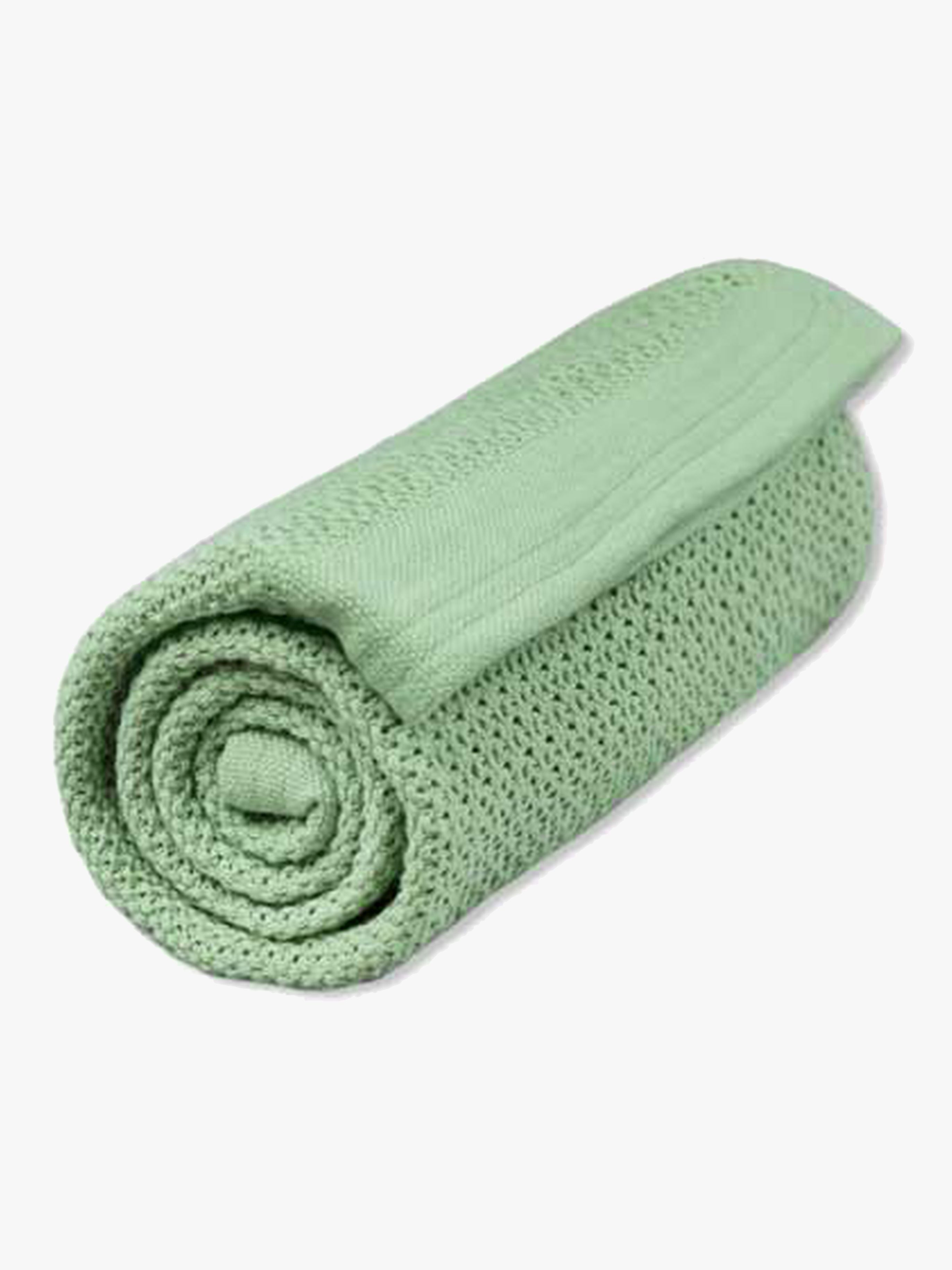 Vinter &  Bloom Soft Grid Hæklet Babytæppe, Dew Green