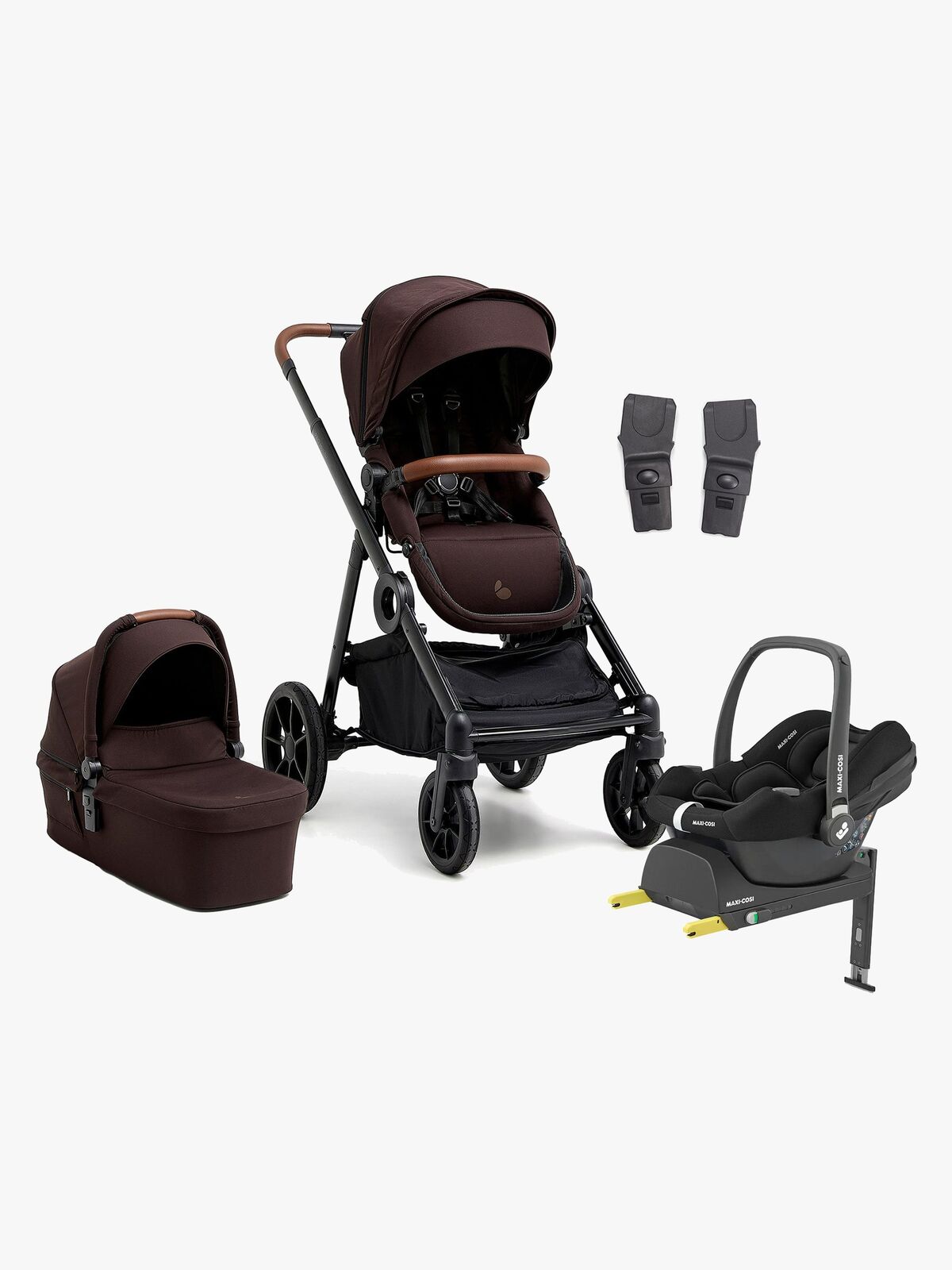 Beemoo Pro Multi 2 Duovogn inkl. Maxi-Cosi CabrioFix Autostol Baby & Base, Espresso Brown