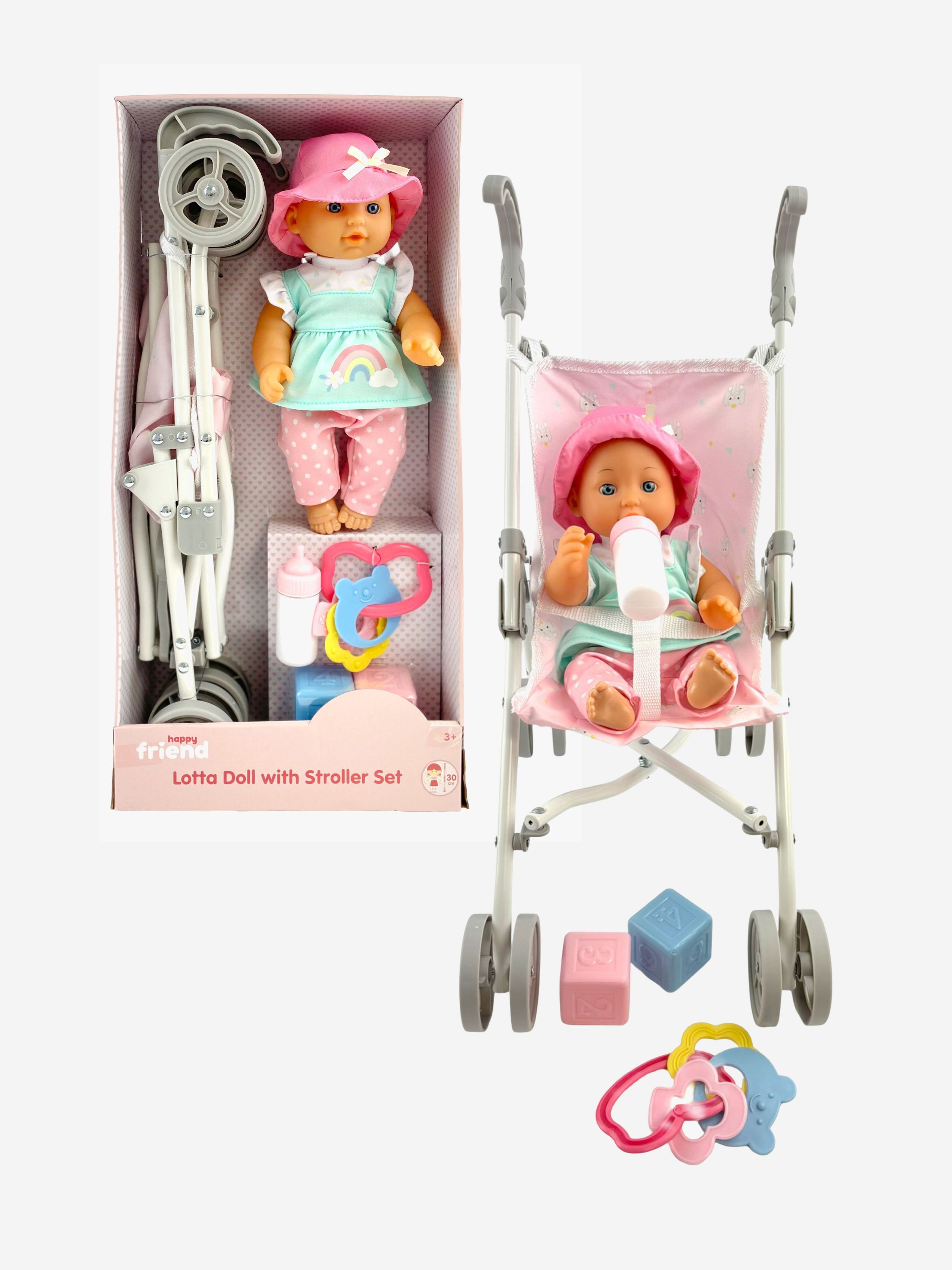 Happy Friend Dukke med Vogn Lotta 30 cm