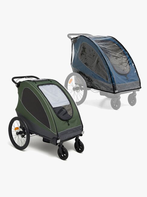 Beemoo Sporty Trail Cykelanhænger inkl. Regnslag, Green
